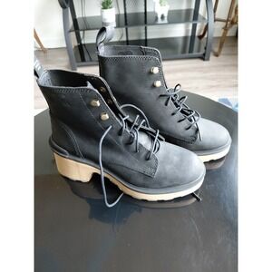 Sorel Women's Hi-line Heel Combat Boots Chunky Heel Waterproof Size 7 Boho Y2k